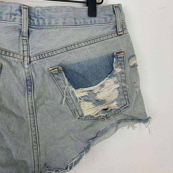 Agolde Denim Shorts Parker Vintage Cut Off Distressed Button Fly Women's Sz 27 - Picture 7 of 10